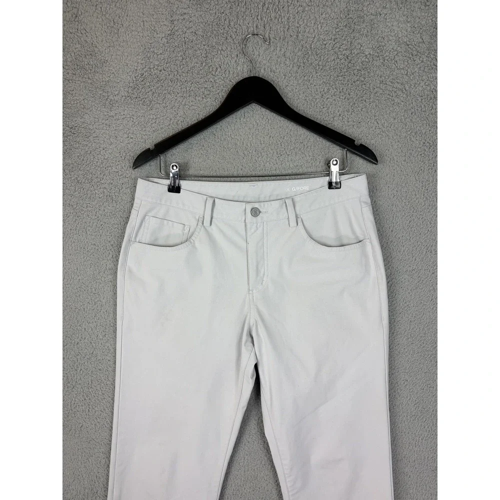 G/FORE Pants Mens 33x32 White Golf Twill 5 Pocket Khakis Cotton Blend Golf Mens